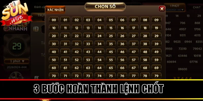 3 bước đơn giản hoàn thành lệnh chốt cược