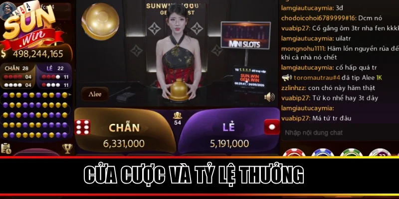 Hệ thống cửa cược đa dạng cùng mức thưởng rõ ràng