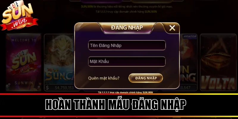 Hoàn thành chuẩn xác 2 dữ liệu đăng nhập Sunwin