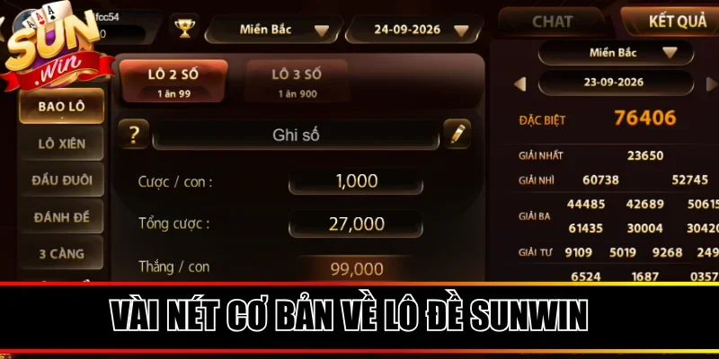 Vài nét cơ bản về sân chơi lô đề Sunwin